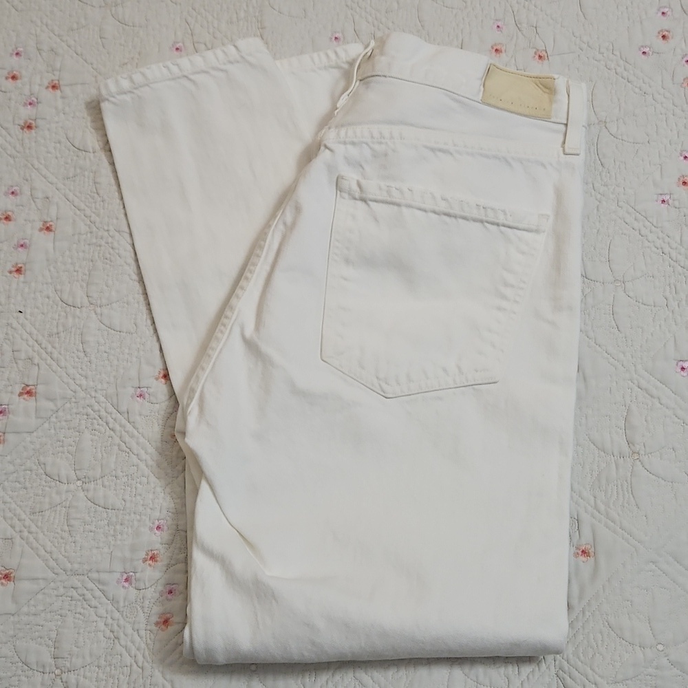 Citizens of Humanity Dree Crop High Rise Slim Straight White Jeans Sz 28 Womens - Picture 2 of 10
